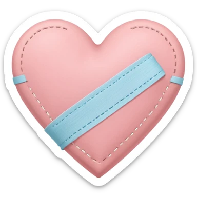 A minimalist pastel illustration of a heart with a bandage, inspired by the ❤️‍🩹 emoji. Soft pastel colors — dusty pink sticker