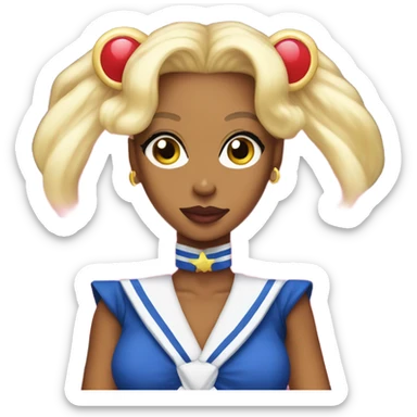 RuPaul wearing sailor moon costume  sticker
