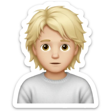 create-a-look-for-a-blond-boy-with-long-tousled-hair-light-eyes-a-white-sweat + fluffy white sweater sticker