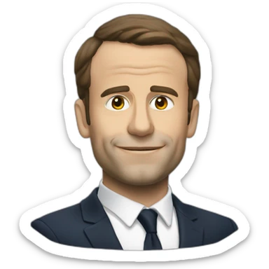 Macron conduisant un tank sticker