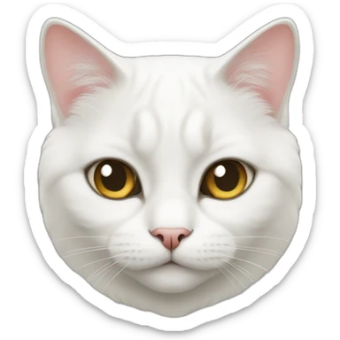 British white Cat  sticker