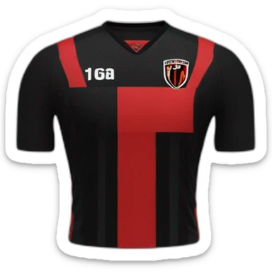 Liga Deportiva Alajuelense uniform bars color black red no shields sticker