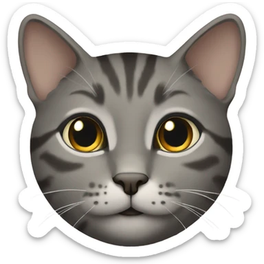 tabby dark gray female cat sticker