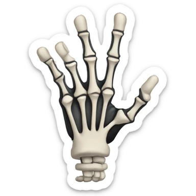 Punk rock skeleton hand sticker