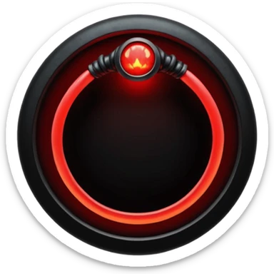 iOS sticker, dark fantasy ring, black metal, red inner glow, minimal sticker