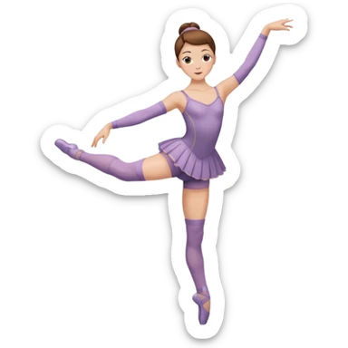 Ballet dancer in over the knee socks, leotard and brown hair sticker