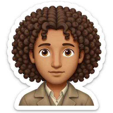 Indian/Ethiopian guy with curly hair and handsome features sticker