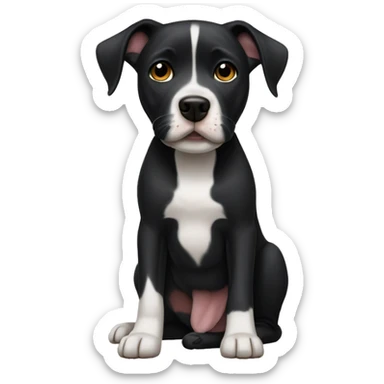 Black dog with white chest pitbull mix sticker