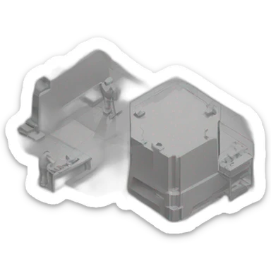 isometric hexagon solid outline border containing indoor creative factory woodworking metalworking people active working cnc machine tools simple clean industrial makerspace concrete #edc31b  sticker