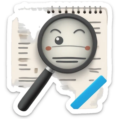 clipboard with a checklist (📋) combined with a magnifying glass (🔍), symbolizing the process of tracking and reviewing applicants efficiently sticker