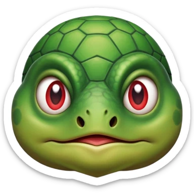 Cute angry turtle that has an upside down heart mark under her nostrils sticker