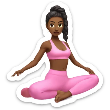 Baddie doing pilates in her pink gym set sticker
