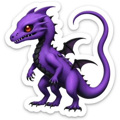 Nebulae Evil Gothic Spooky Salandit-Duskull-Noibat-Fakémon-hybrid-creature (full body)  sticker