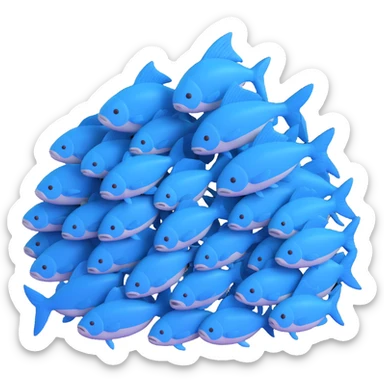 large pile of blue fish, variation 1 sticker