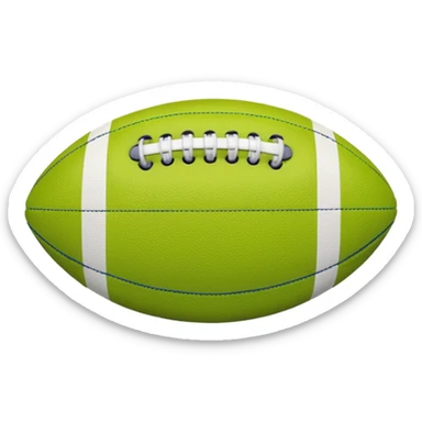 American football with lime green leather and navy-blue stitching sticker
