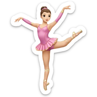 Una chica con vestuario de bailarina urbana con las piernas flexionadas, el dedo índice en la boca, el tren superior inclinado hacia la izquierda y con la cadera proyectada hacia la izquierda sticker