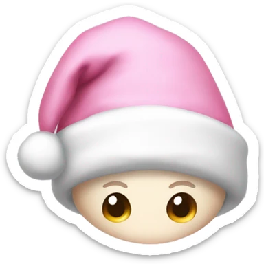 aesthetic light pink santa hat sticker