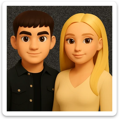 Keep the image unchanged except slightly spread the people apart from each other. Preserve the original style and background as is. sticker