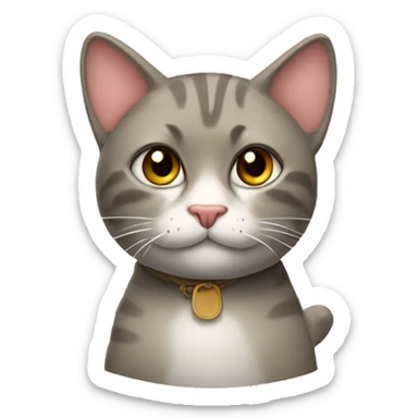 Gato com um pão na cara sticker