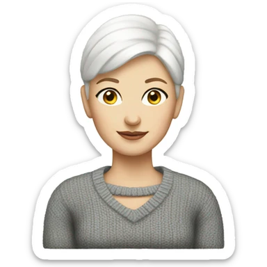 White bald woman sweater sticker