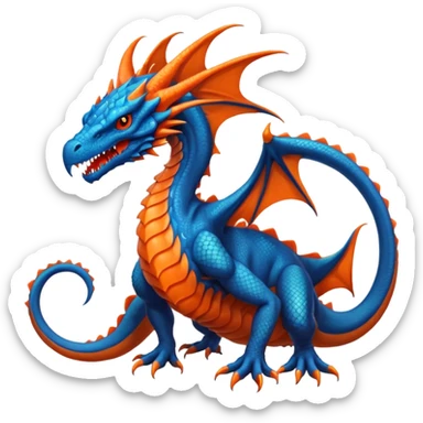 Big long slim thin majestic Cthulhu-Salandit-Salamence-dragon (full body) sticker