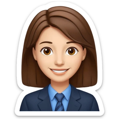 A school principal with medium-length hair. sticker