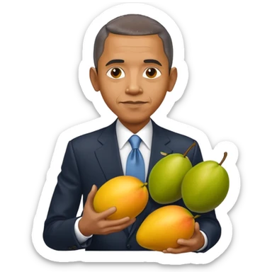 Barack obama holding mangoes sticker