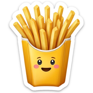 Porzione di patatine media (senza faccina) in giallo sticker