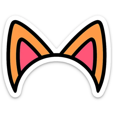 cat ears, modern icon style, simple and bold, minimal color palette, suitable for app icon sticker