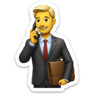 man in a suit talking on cell phone with briefcase entrepeneur sticker