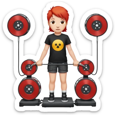 concert red Cable reels sticker