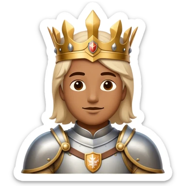 Clash of Clans aesthetic: Beautiful and Majestic Knight Portrait Emoji, Rendered in serene valor with a gentle, confident smile and regal bearing, showcasing a refined, elegantly armored form with polished heraldic accents and softly closed eyes in natural skin tone, Simplified yet exquisitely endearing features, highly detailed, glowing with a soft, majestic light, high shine, calm and heroic, stylized with an air of timeless chivalric grace, soft glowing outline, capturing the essence of a majestic knight whose noble spirit inspires epic quests! sticker