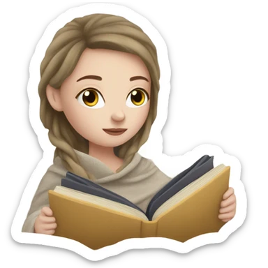 A pale girl I. A cozy blanket reading  sticker