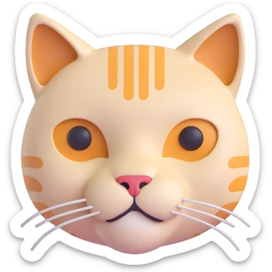 3D emoji style cat head only with neutral face inspired by Cardano logo for a crypto project sticker