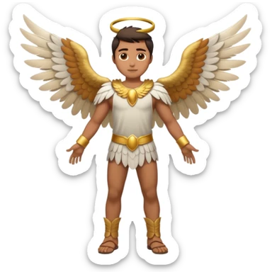 winged man in full body clothing sticker