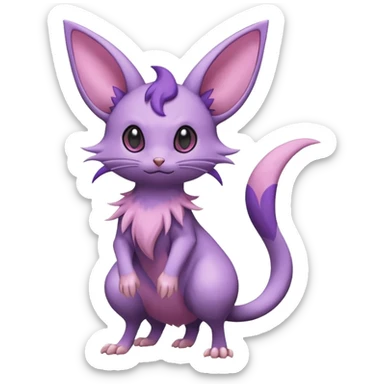 Rattata-Noibat-Skitty-Espeon-Fakemon-hybrid-creature (full body) sticker
