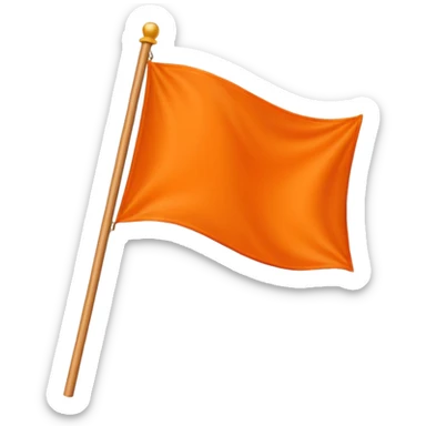I want a flag  🚩🚩 like this but flag should be orange don't change shape just change color don't add eyes and smile sticker