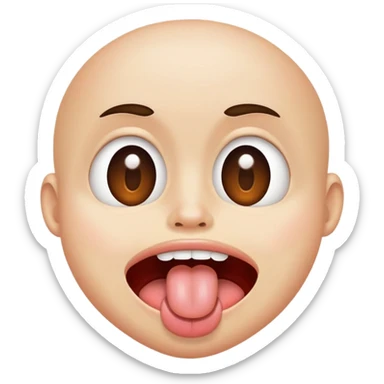 cross eyed with tongue out sticker