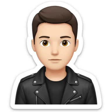 I want a black plain leather jacket emoji men sticker