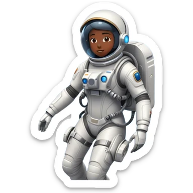  Cinematic Realistic Astronaut with Jetpack – A futuristic astronaut in a sleek, high-tech spacesuit, propelling forward with an advanced jetpack. The suit’s intricate details shimmer under distant starlight, with thrusters emitting a soft, controlled blue glow. sticker