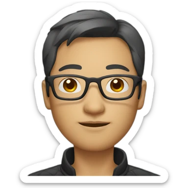 asian designer with glasses sticker