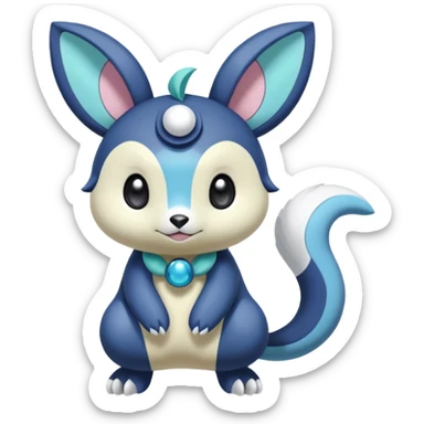 Colorful Exotic Meloetta-Oshawott-Meowstic-Minccino-Stitch-Fakémon-creature-hybrid sticker