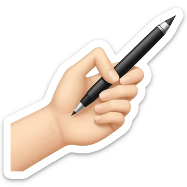 Hand is writing with black pen sticker