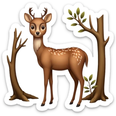 A gentle deer standing quietly under forest branches.











































 sticker