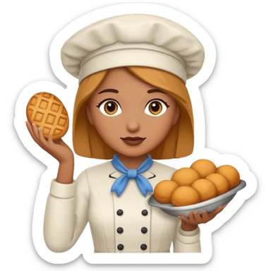 baker woman medium skin tone sticker