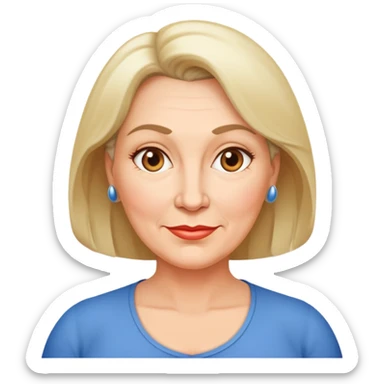 Middle-aged woman with a fuller figure, mid-40s sticker