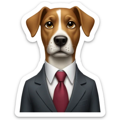 Dog wearing a suit sticker