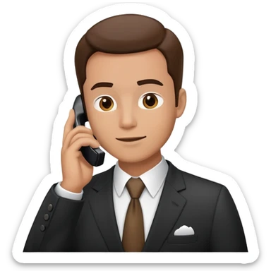 Professional salesman in business suit talking on smartphone sticker