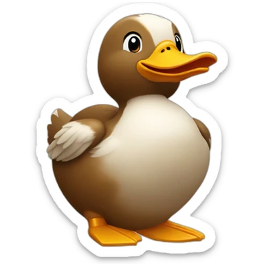 Un canard sur un ours sticker