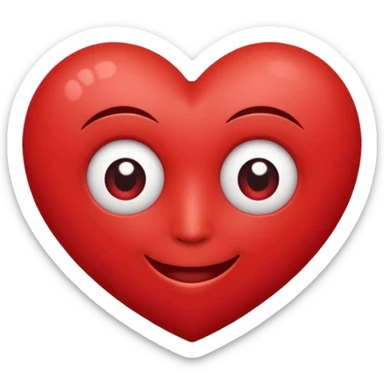 corazon de caricatura, amable, alegre, romantico, que tenga bracitos, ojos y sonrisa, que sea imperfecto sticker